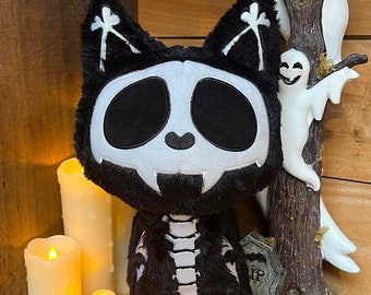 Gothic Skelekitty Plush Toy