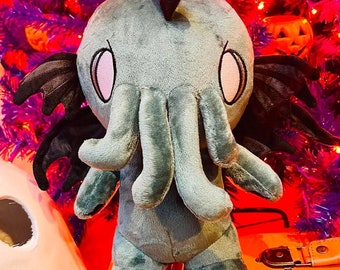 Baby Cthulhu Plush – Posable Wings, Embroidered Creature Toy