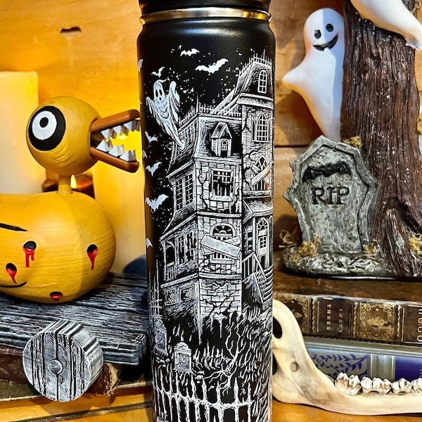 Haunted Mansion 24 Oz Water Bottle Tumbler