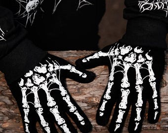 Dead Inside Skeleton Gloves [Full Finger]