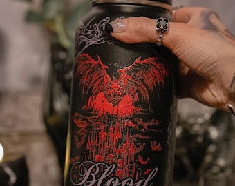 Vampire Blood 32oz Water Bottle – Gothic Aesthetic Tumbler, Dark Vampire Gift, Insulated Goth Drinkware