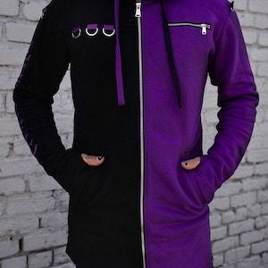Black & Purple Split Mage Hoodie