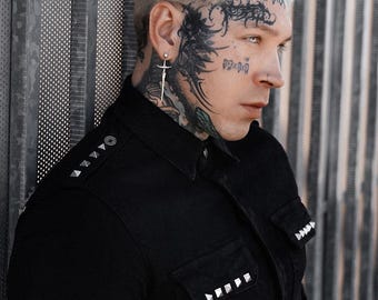Wreckage Studded Shoulder Shirt