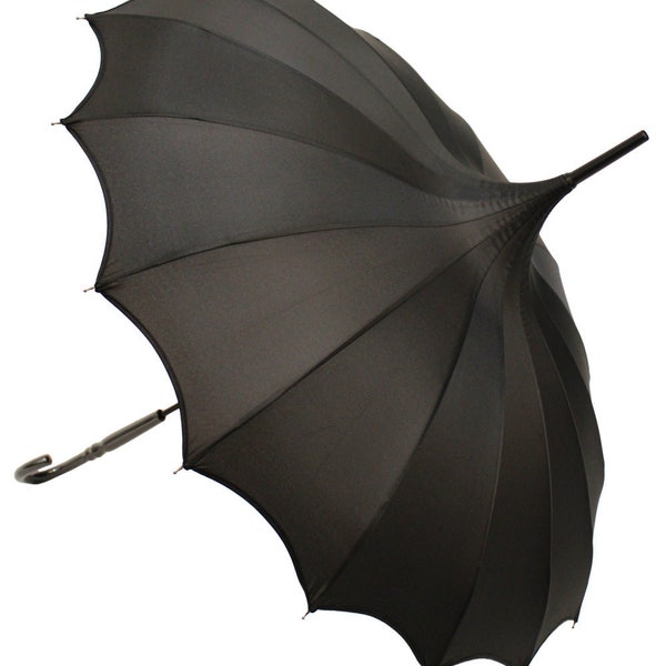 Midnight Black Gothic Batwing Pagoda Umbrella
