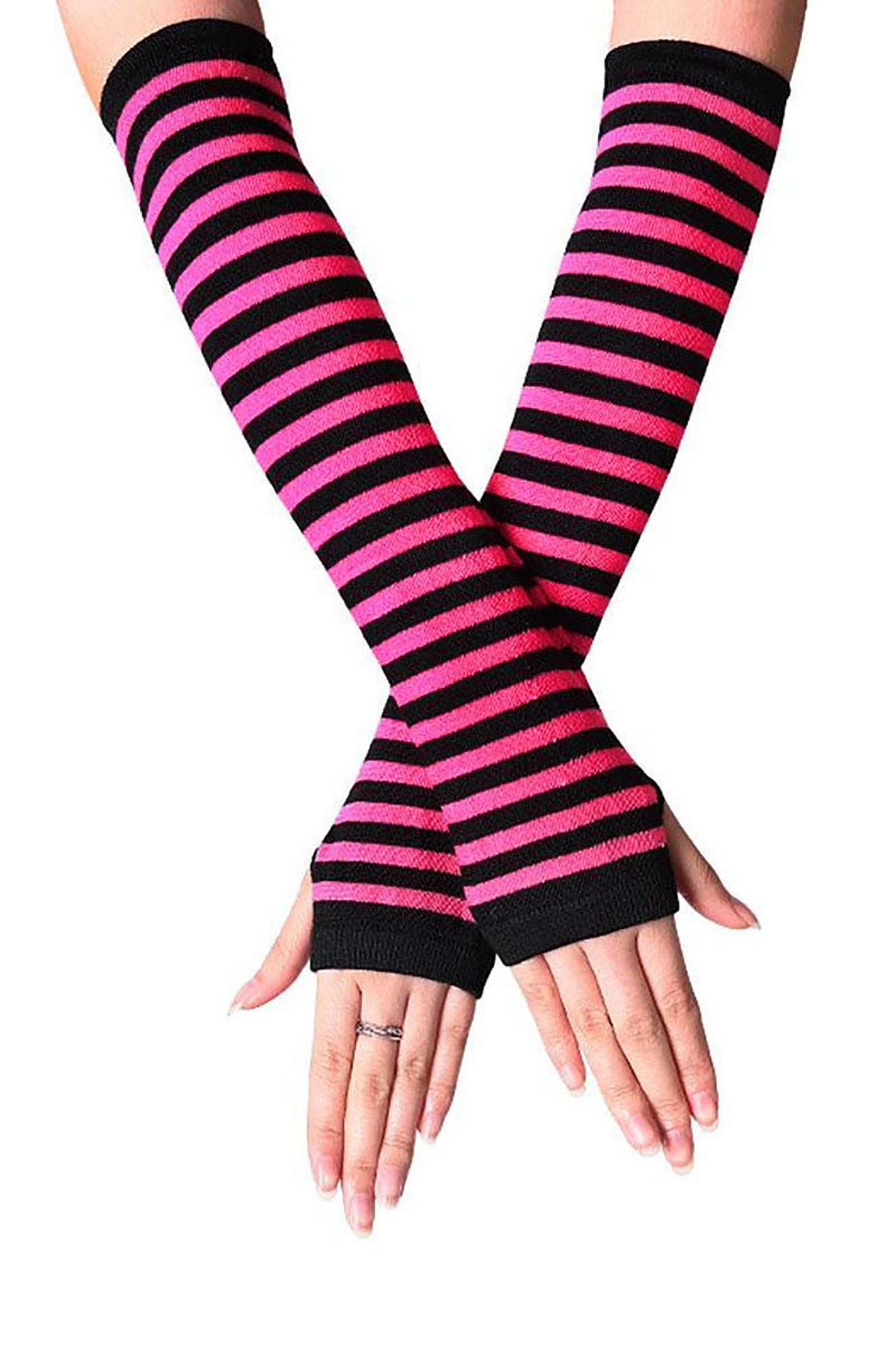 Emo Striped Arm Warmers Etsy