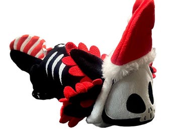Santa Spooksalotl Axolotl Plush Toy Limited Holiday Edition