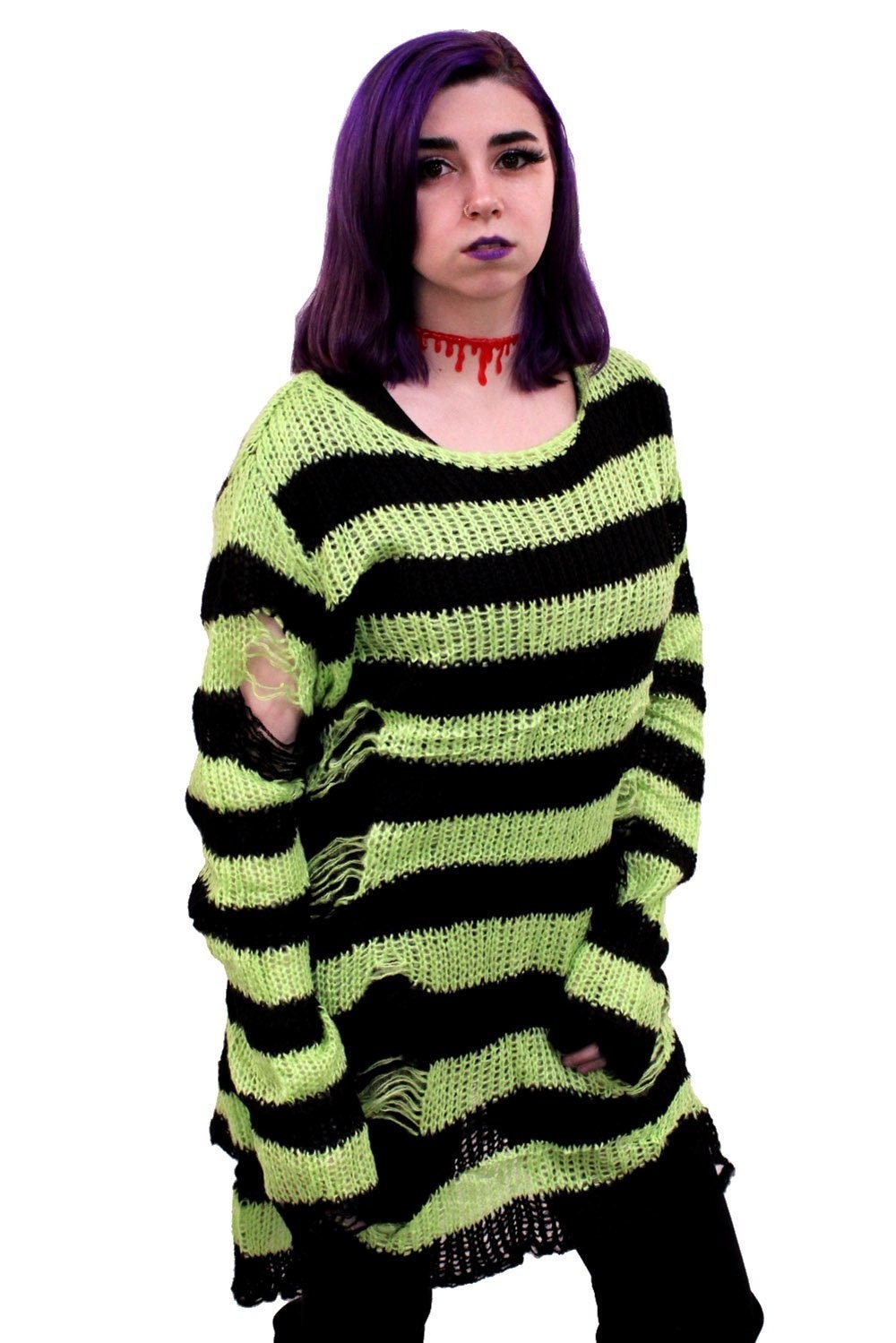 Green Stripe Sweater - Etsy
