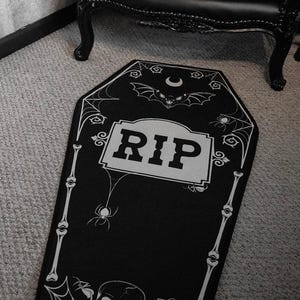 RIP Coffin Rug Gothic Home Decor