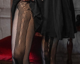 Gothic Skeleton Fishnet Tights