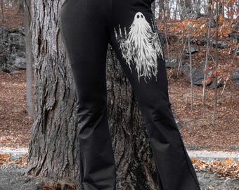 Ghost Flared Leggings – Gothic Alt Fashion Pants