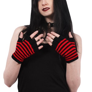 Striped Fingerless Gloves [Multiple Colors Available]