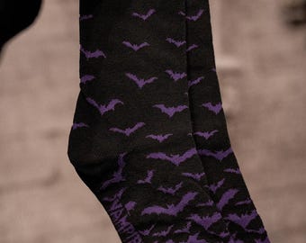 Purple Moonlight Bat Socks