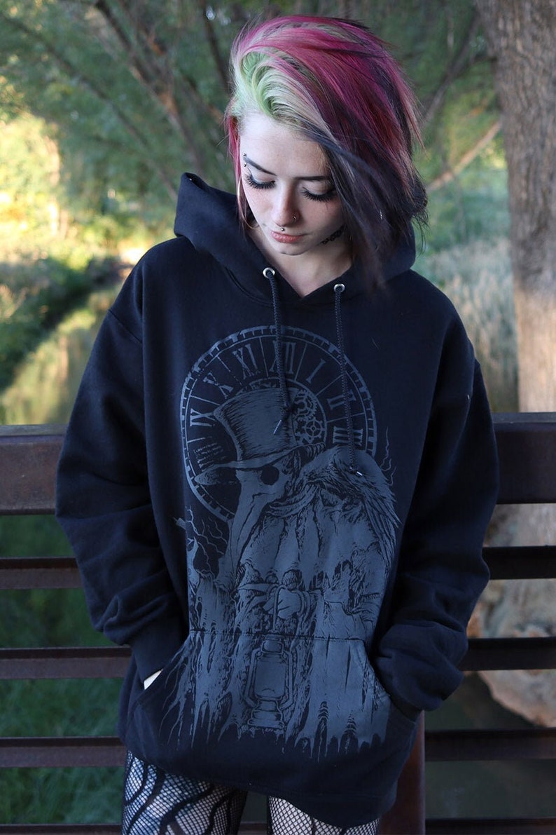 Plague Doctor Hoodie GREY ASHES Zipper or Pullover image 7
