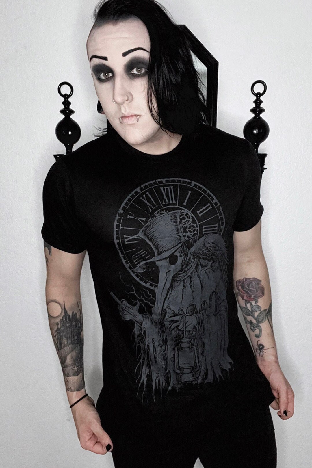 Plague Doctor Shirt Steampunk Shirt Medieval Goth Shirt Occult Shirt Black Metal Shirt Black 