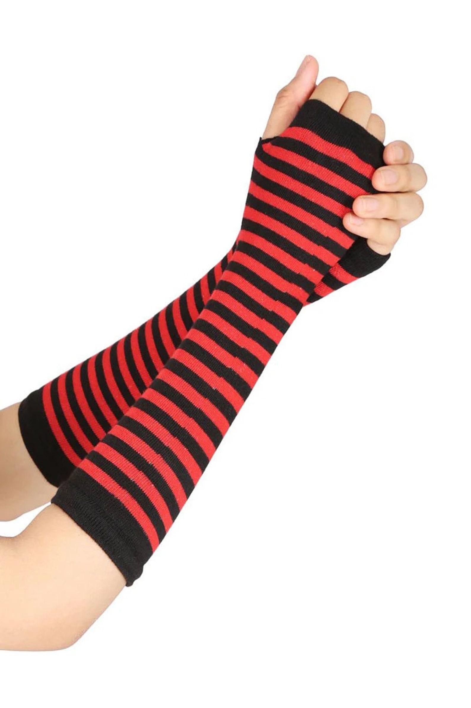Emo Striped Arm Warmers Etsy