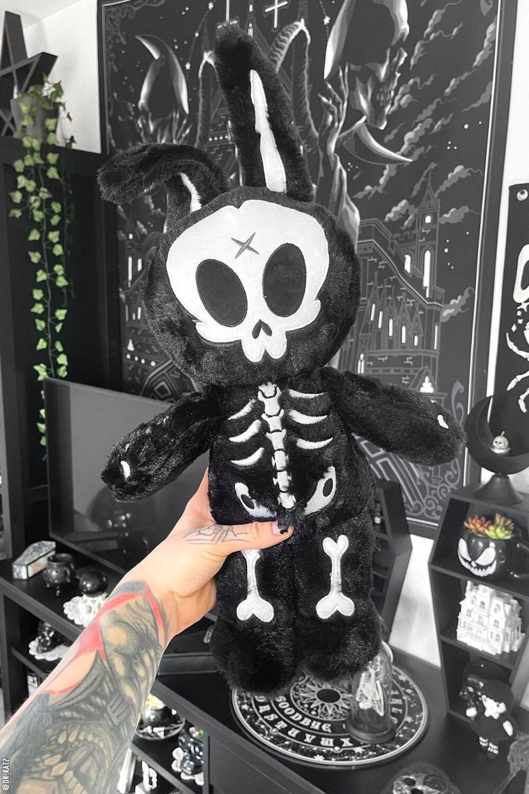 Get Your Quirky On with our Cute Gothic Rabbit Plush Toy - Perfect