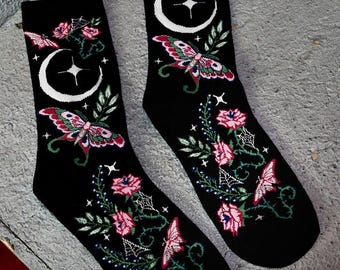 Enchanted Garden Luna Moth Socks