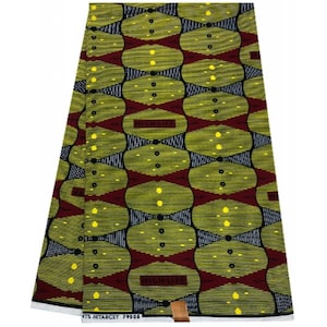 Tela africana con estampado de bloques de cera garantizado, 100 % algodón, 44 pulgadas de ancho, se vende cortada a medida