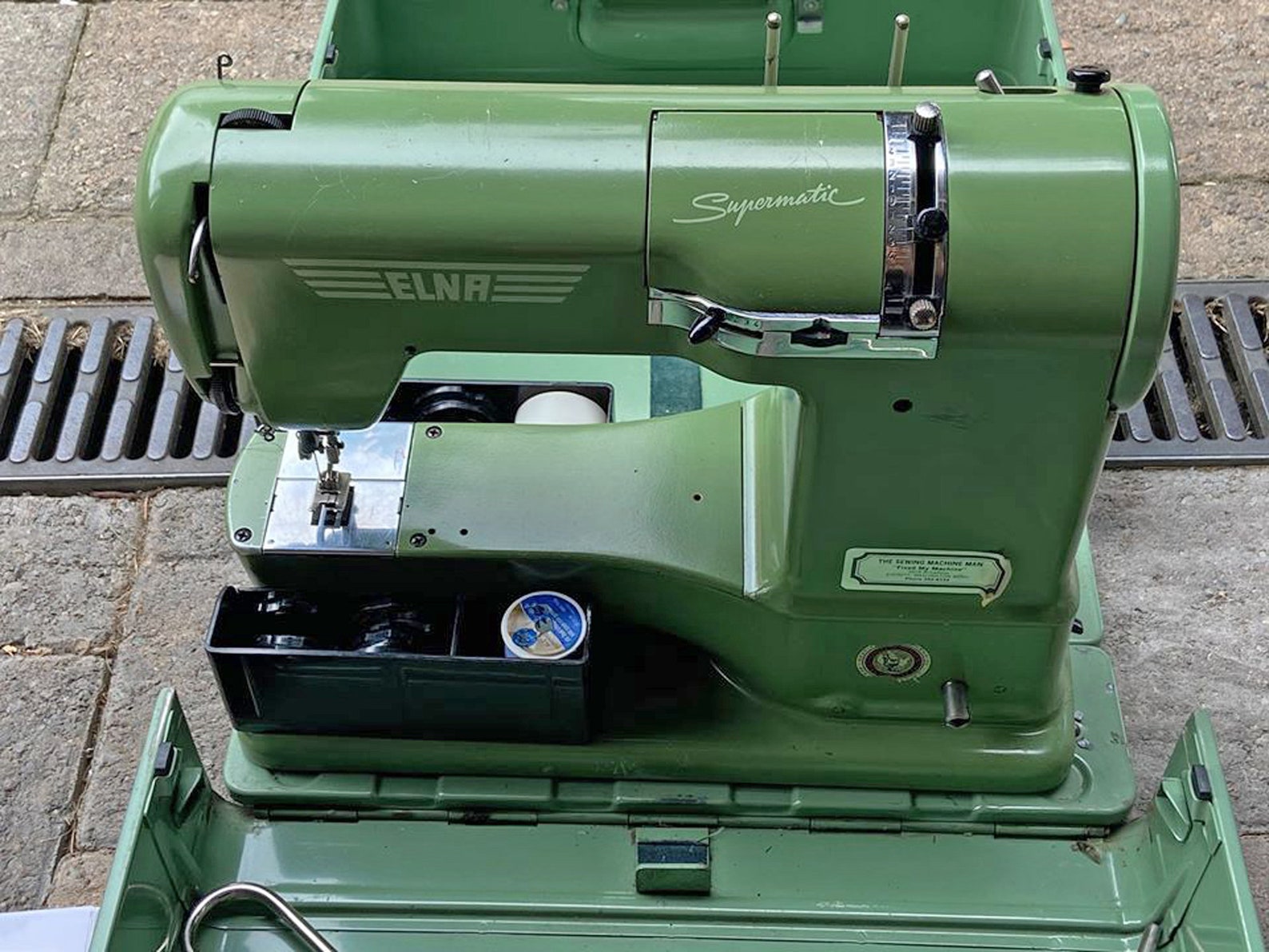 Elna Supermatic 722010 Vintage Sewing Machine Green with Case | Etsy
