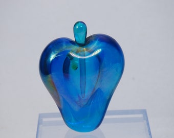 GLASS EYE STUDIO Iridescent  Heart   Perfume Bottle with Stopper