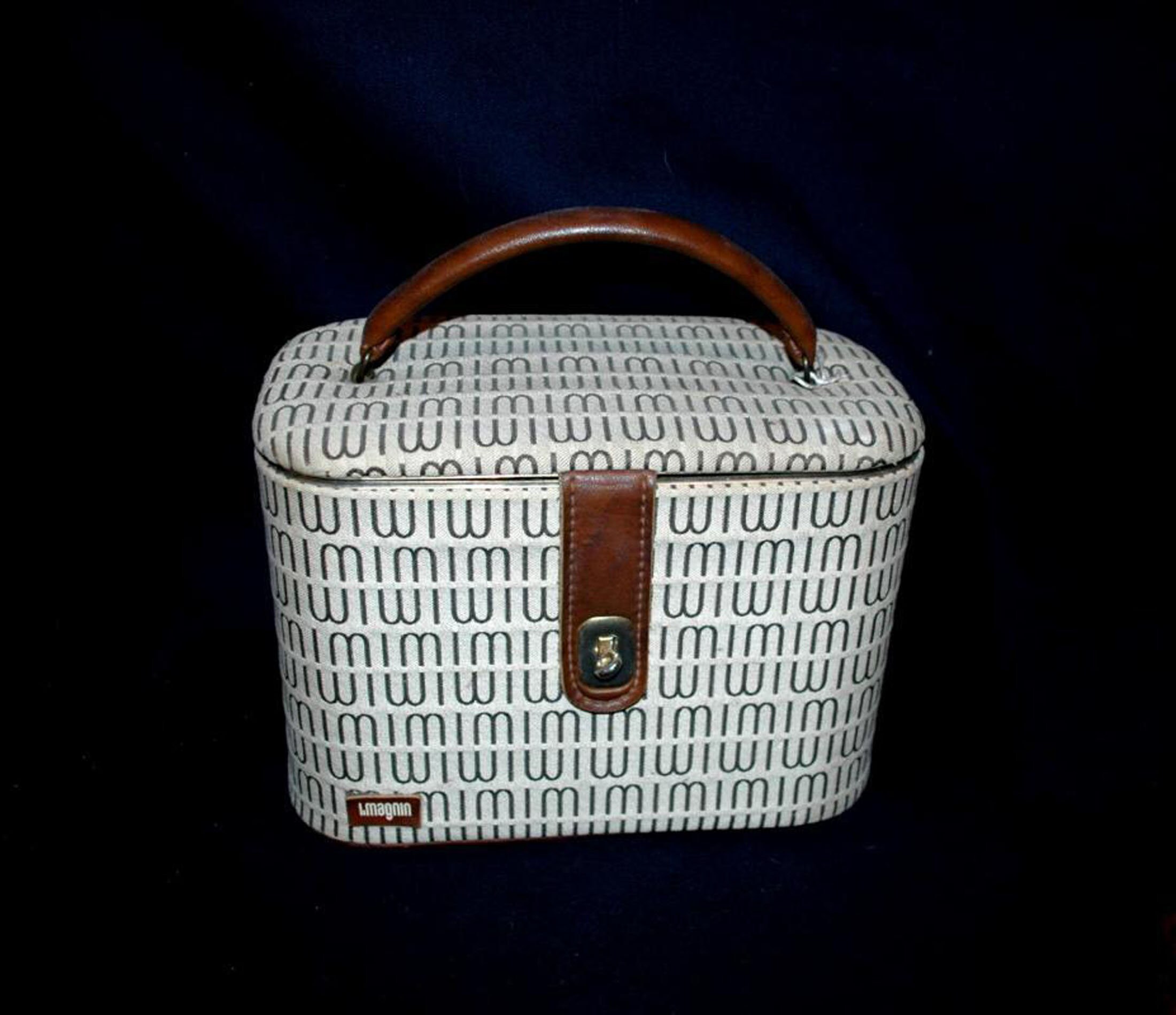 Étui Rigide Vintage Vert Pour Maquillage Ou Voyage - Style Rétro Milieu Du Siècle - 14 Pouces