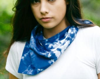 Indigo Shibori Bandana // Scarf // Hankerchief