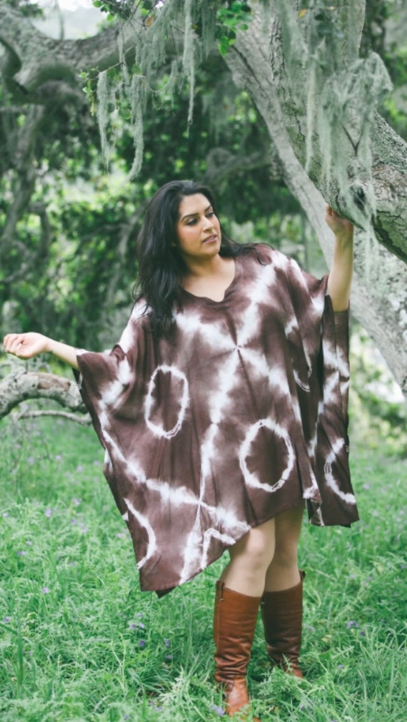 brown and white tie dye dress Plus Size Brazil Nut Shibori Tie-dye // Tunic // Cover Up RS26 Daywear1 Easy Love Maxi Dress Size:3/4Y These variations are intended