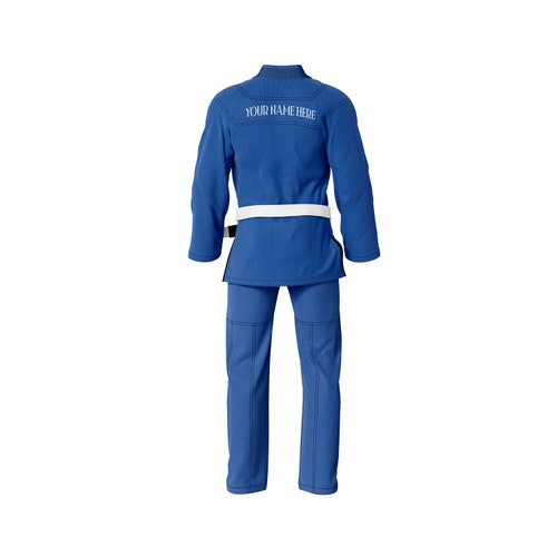 Premium Custom Name / shops Logo Brazilian Jiu Jitsu Gis ( BJJ GI ) Blue with black stich