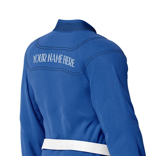 Premium Custom Name / shops Logo Brazilian Jiu Jitsu Gis ( BJJ GI ) Blue with black stich