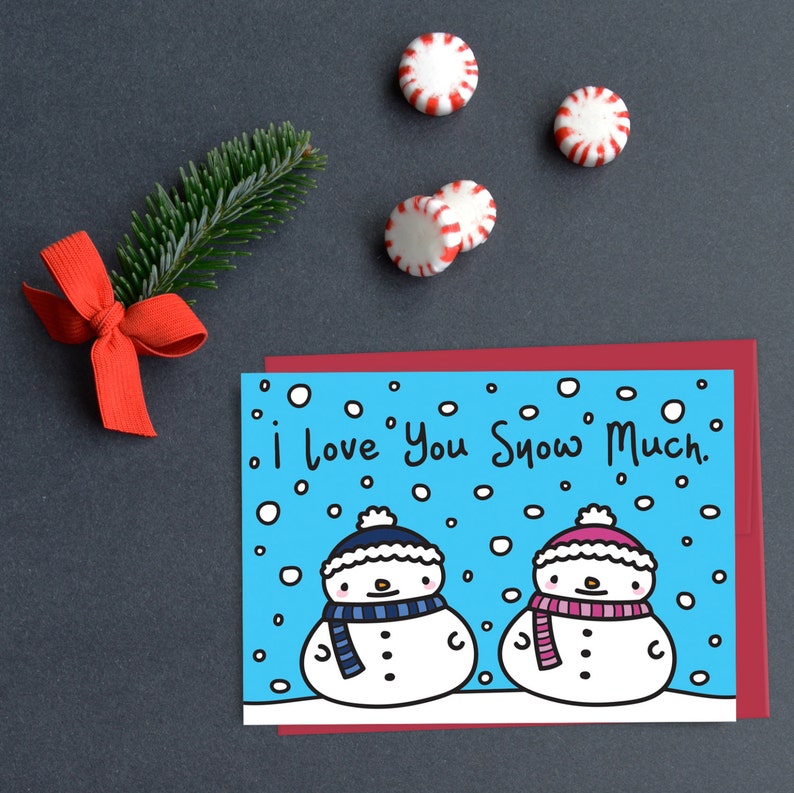 Cute Snowman Card I Love You Snow Much Card Cute Christmas | Etsy I Love You Snow Much Craft
