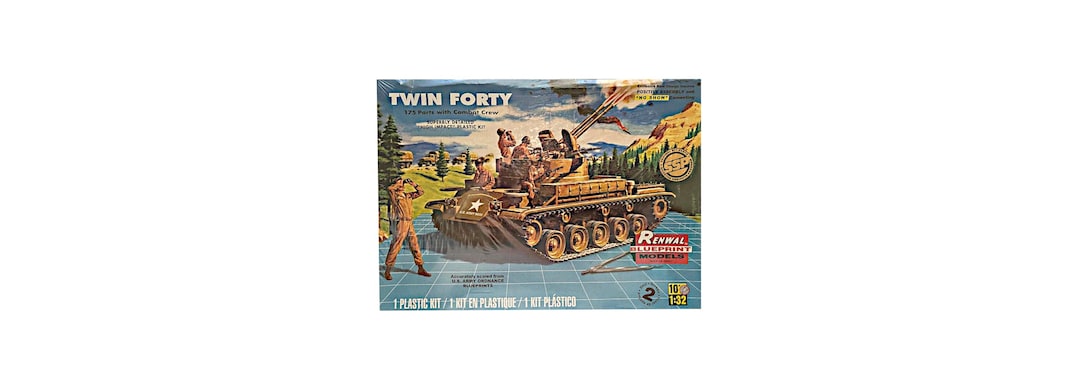 Twin Forty With Combat Crew ~ 1:32 - Vintage Plastic Model Kit by