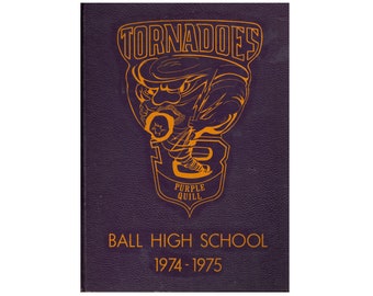 Original 1974–1975 The Purple Quill – Ball High School Jahrbuch – Galveston, Texas