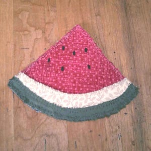 Hand Embroidered Patchwork Watermelon Denim Patch/Boho/Festival/Cotton/