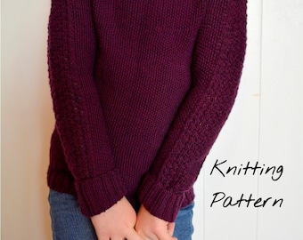 Maglione con patch di bacche / Maglione lavorato a maglia per bambini / Maglione lavorato a maglia facile / Maglione per bambini