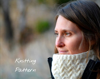 January Drift Cowl Knitting Pattern / Cable Knit Cowl / Knit Cowl Pattern / Chunky Knit Cowl