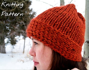 The Yellowstone Hat Knitting Pattern / Knit Hat Pattern / Chunky Knit Hat / Knit Winter Hat