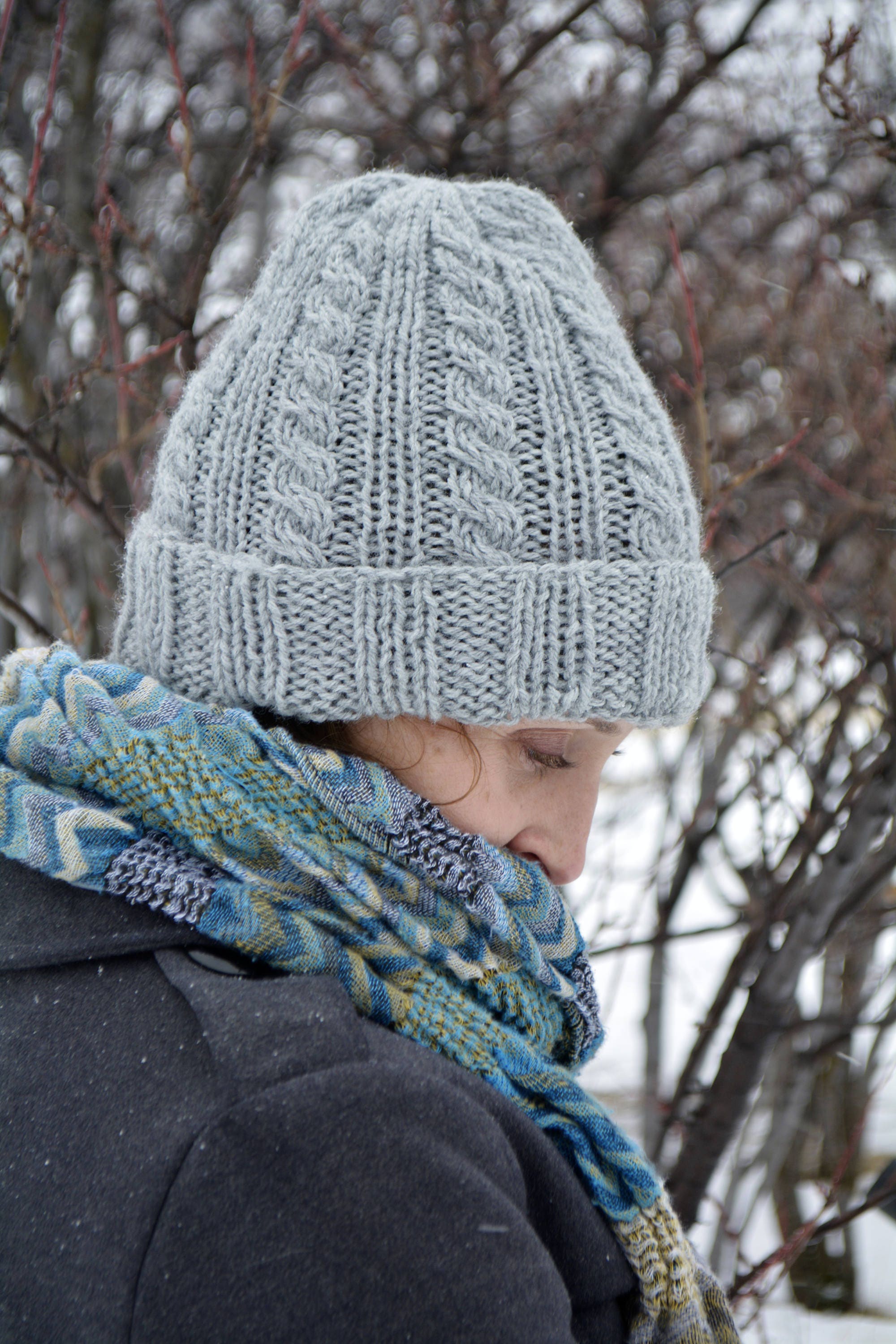 The Bern Hat Knit Hat Pattern / Cable Hat Pattern / Winter Hat / Grey ...