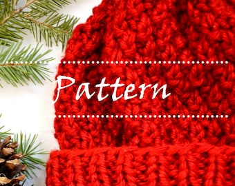 Chunky Knit Hat Pattern / Easy Knit Hat Pattern / Fast Knit Hat Pattern / Winter Knit Hat Pattern