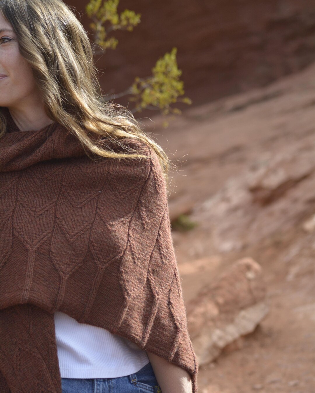 The Cordillera Shawl / Knit Cable Shawl / Knit Cable Scarf / Easy Knit