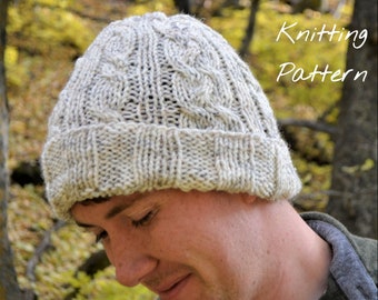 The Ashton Hat Knitting Pattern / Cable Knit Hat / Knit Hat Pattern / Knitted Hat