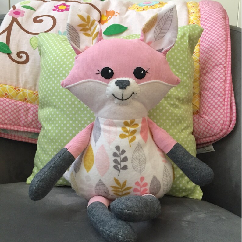 Happy Fox Sewing Pattern stuffed fox PDF fox doll plushie