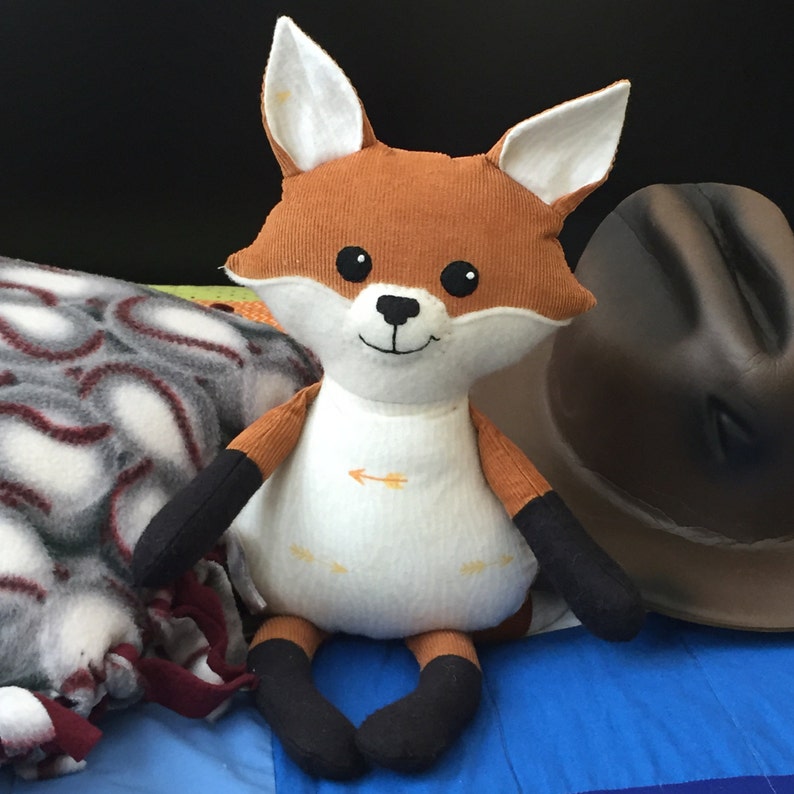 Happy Fox Sewing Pattern stuffed fox PDF fox doll plushie