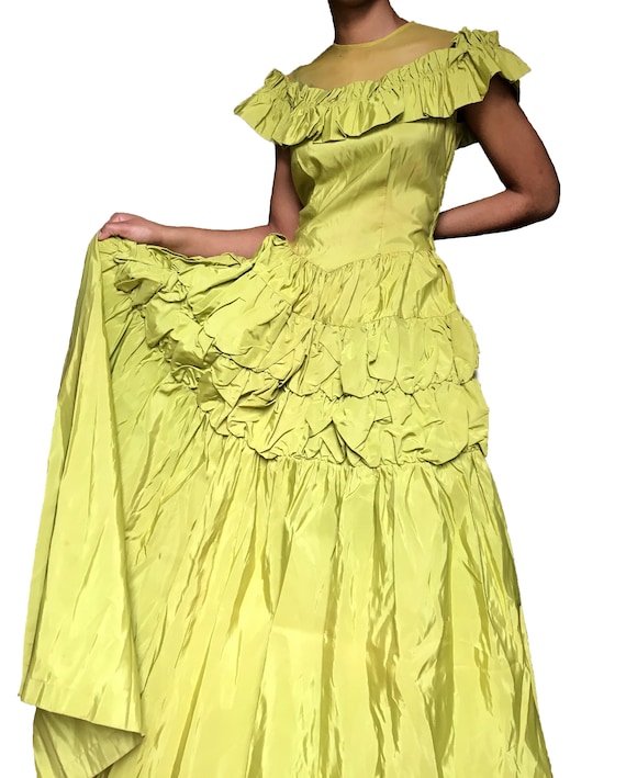 chartreuse evening gown
