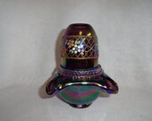 Fenton Hand Painted Carnival Glasss 3 Piece Fairy Lamp