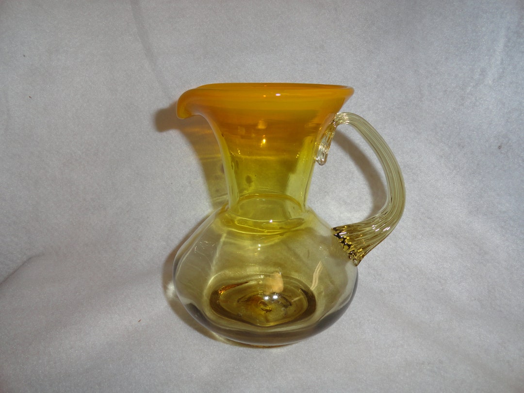 Vintage Blenko Lemon Pitcher Etsy