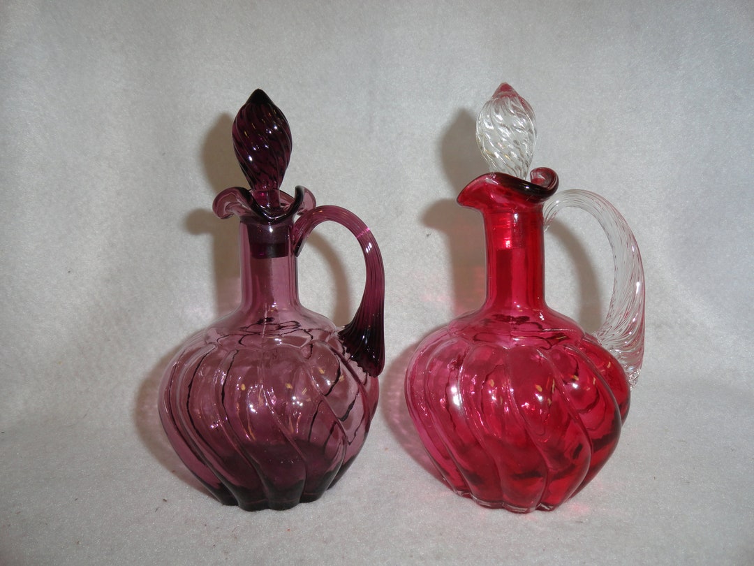 CHOICE of Fenton Spiral Art Glass Cruets With Stoppers Etsy
