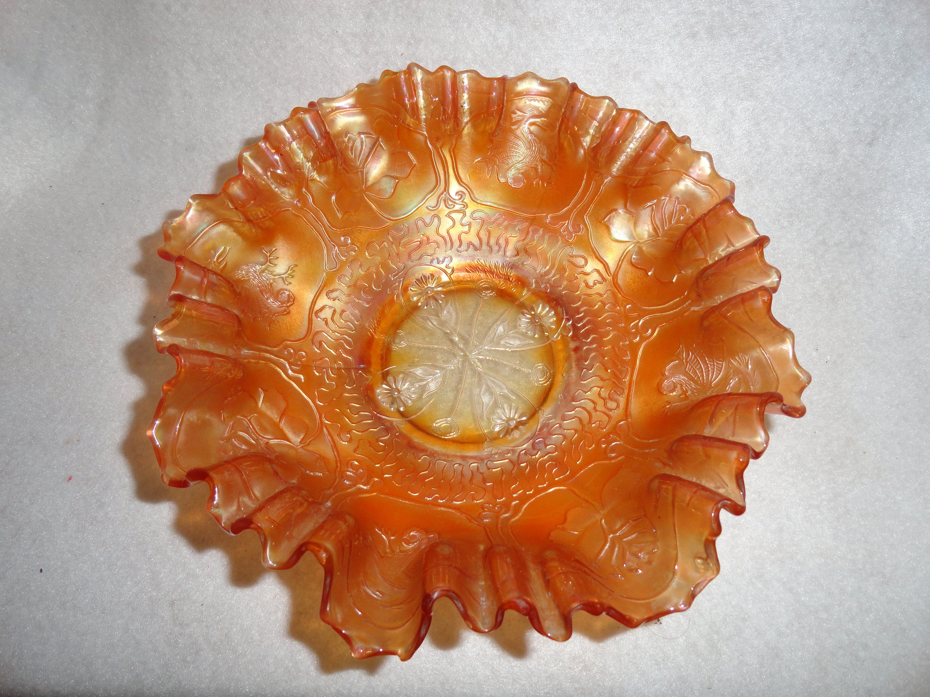Carnival Glass Dragon and Lotus - Etsy