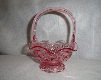 Vintage LE Smith Moon and Star Art Glass Basket