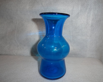 Vintage Blenko 704 Turquoise Vase