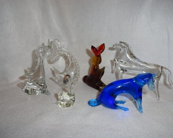 Choice of Pilgrim Art Glass Animal Figurines - Horse, Dog, Snail, Duck, Fish or Rabbit